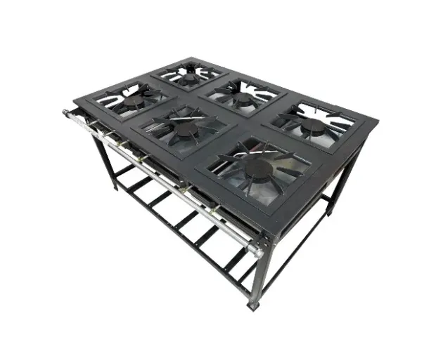 Fogão Industrial 6 Bocas 40x40 Perfil 7cm Alta Pressão + Kit Mangueira