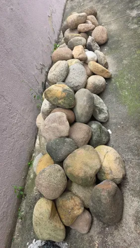 Pedra rio rolada para decoração jardim 