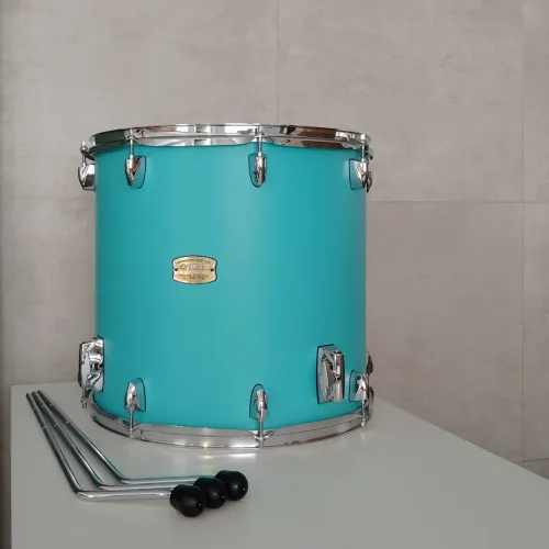 Surdo Yamaha Stage Custom, Birch, laqueado, seminovo, 16x15", Matte Surf Green