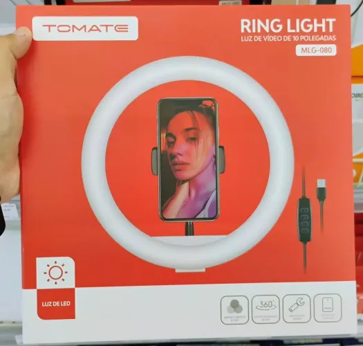 Ring Light Tomate MLG-080 - Iluminação perfeita para fotos e vídeos