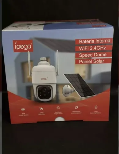 Câmera de Segurança Wi-Fi Solar iPEGA KP-CA189 - 2K, Visão Noturna Colorida, Áudio Bidirec