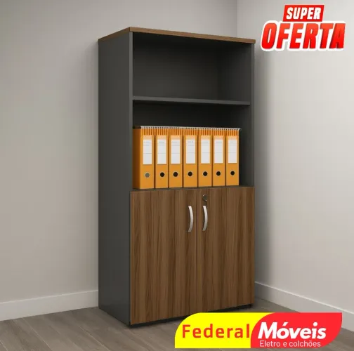 Armário Escritório 2 Portas 1,59x0,80x0,42 - Compacto e funcional!