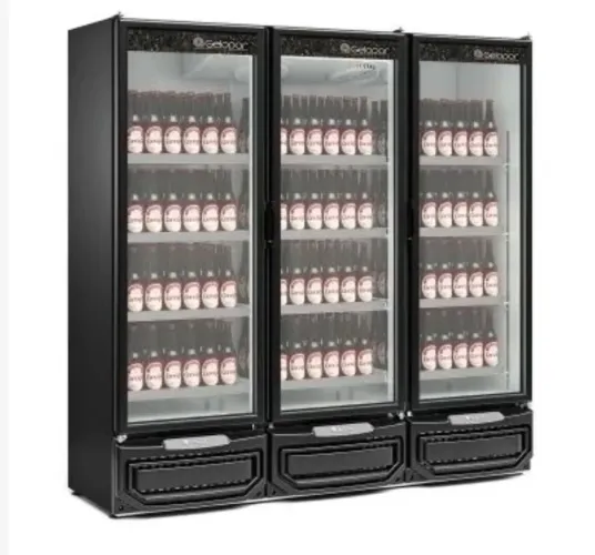 Cervejeira 3 portas vidro gelopar (nova) 1450 litros