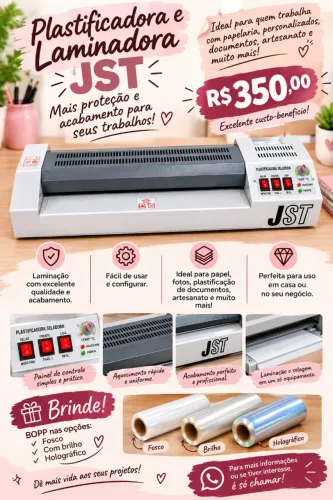 Plastificadora e Laminadora JST A3