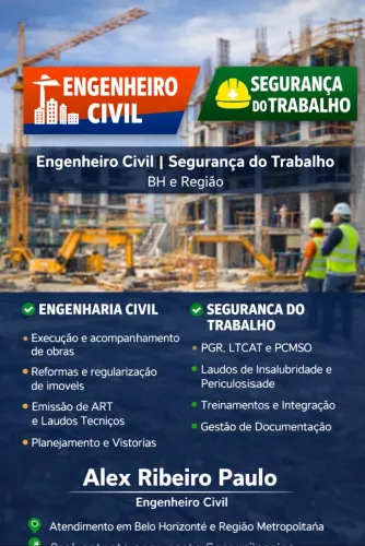 ENGENHEIRO CIVIL | SEGURANÇA DO TRABALHO - BH E REGIÃO