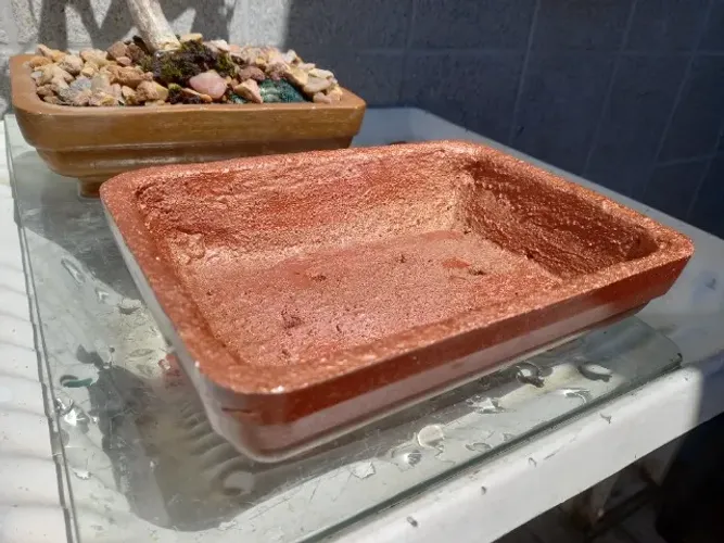 Vaso de cimento para suculentas e bonsai - Cor Cobre met- pequeno 50 reais; grande 60 reia