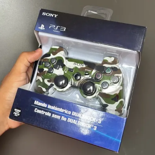 Controle Ps3 Sem Fio Dualshock 3 Camuflado Novo Na Caixa