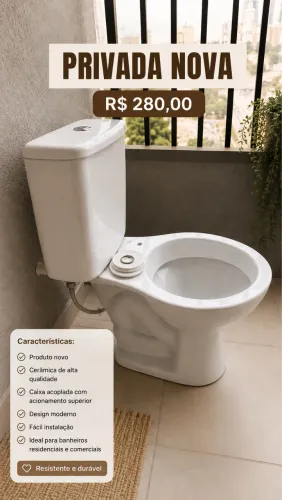 Privada com caixa acoplada nova