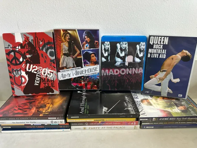 +15 DVDS VÁRIOS SHOWS - LOTE TODO - MADONNA QUEEN AMY WINEHOUSE E MUITOS OUTROS