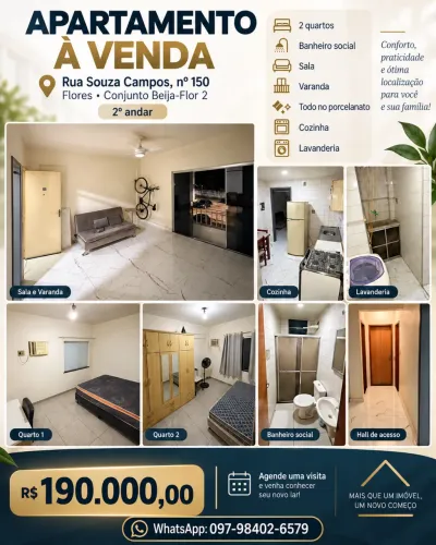 ? APARTAMENTO À VENDA - CONJUNTO BEIJA-FLOR II | FLORES