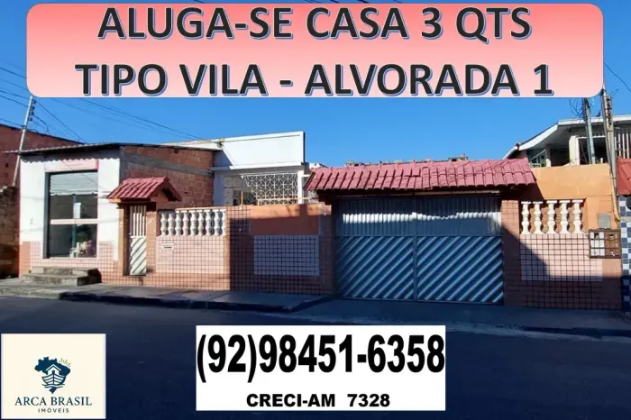 ALUGA-SE CASA TIPO VILA - ALVORADA 1 LIVRE PRA LOCAÇÃO A PARTIR DO DIA
