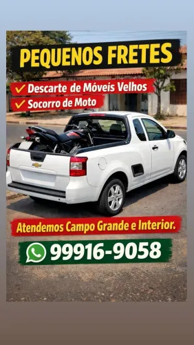 Frete, carreto, mudança, descarte de móveis e entulhos, transporte de motos