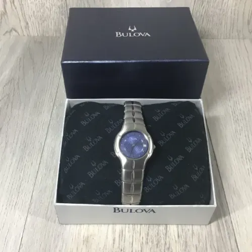 Relógio Feminino Bulova 96m35 - Mostrador Azul C/ Calendário (Usado)