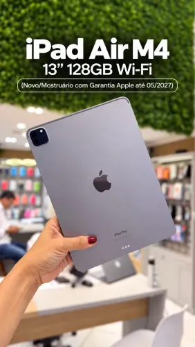 iPad Air M4 13? 128GB Wi-Fi (Novo/Mostruário com Garantia Apple até 05/2027)