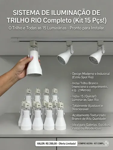 Spot de Trilho Branco ? Iluminação Industrial