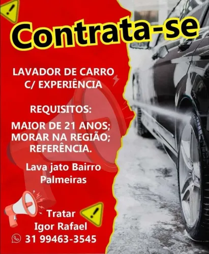Vaga para lavador de carro