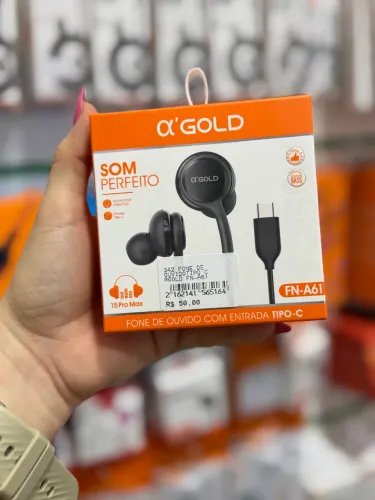 Fone de ouvido tipo C com fio de alta qualidade