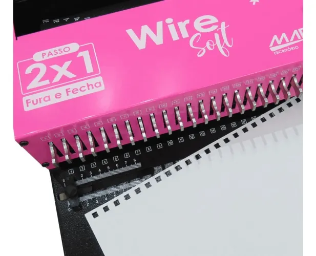 Encadernadora de Wire-o 2x1 Rosa Soft Conjugada Manual 15fls