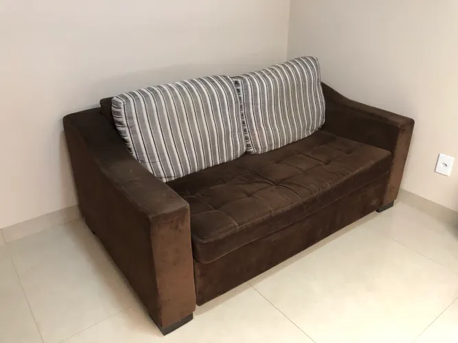 Sofa cama marrom 2 lugares 