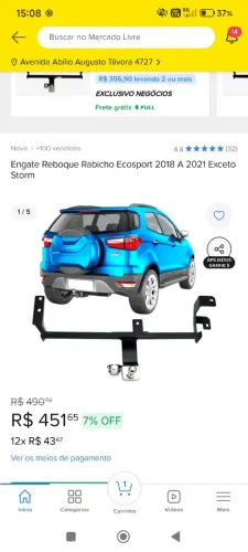 Reboque engate Ecosport 2018 