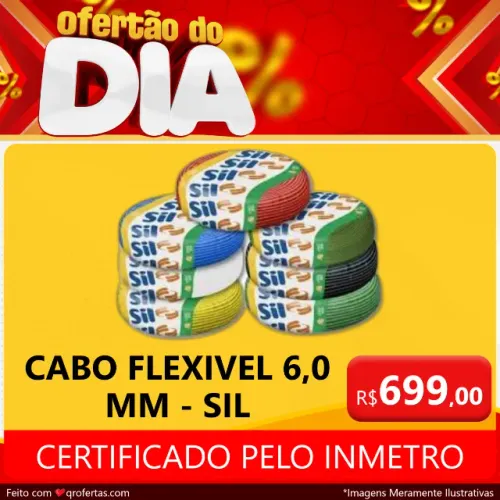 CABO 6,0 MM SIL FLEXIVEL - PEÇA COM 100 METROS - 6,0 MM SIL - PRODUTO NOVO COM INMETRO 