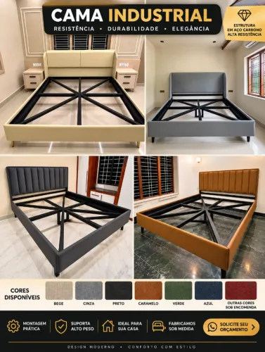 CAMA INDUSTRIAL ESTOFADA - FABRICAÇÃO SOB MEDIDA