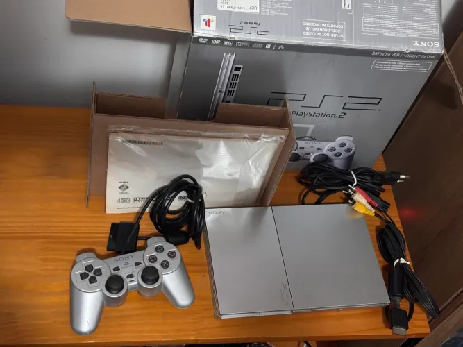 PlayStation two satin silver matrix