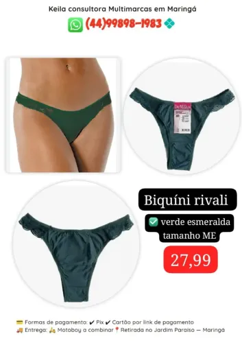 Calça biquíni rivali ME DeMillus