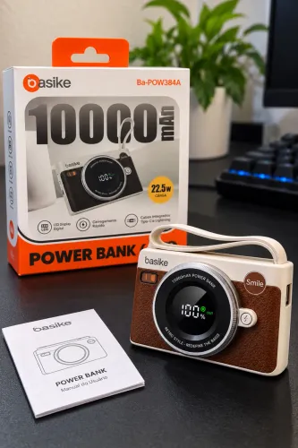POWER BANK 10.000mAh EM FORMATO DE CÂMERA
