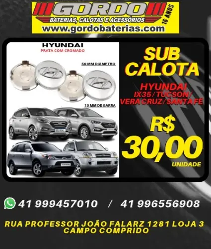 Calota Centro de roda Hyundai I30 Tucson Vera Cruz Santa Fé Ix35. R$30,00 a unidade