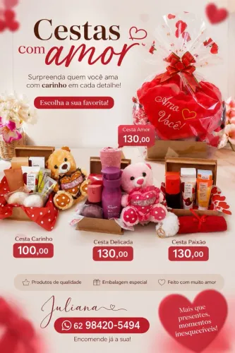 Cestas femininas para surpreender sua amiga, namorada ou sua mãe co. Mimos de cuidados fem