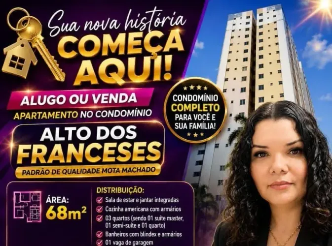 Apartamento com 3 dormitórios, móveis planejados, Alto dos Franceses, Radional,