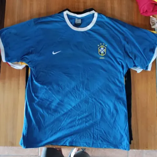 camisa original 1998 cbf seleção brasileira azul nike tamanho g