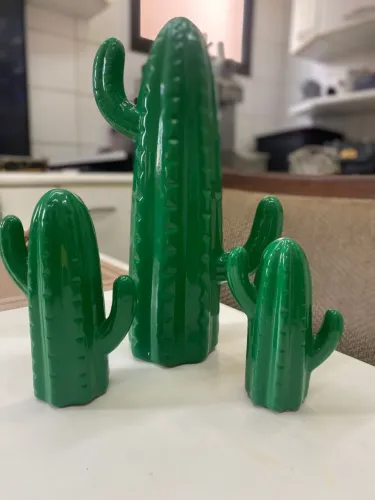 Conjunto de cacto em cerâmica