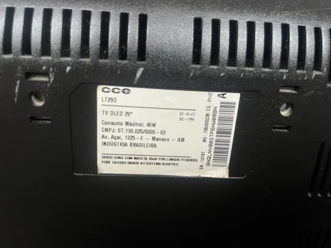 TV CCE 29 POLEGADAS NÃO É SMART 