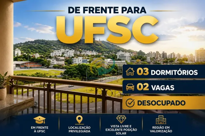 FRENTE PARA UFSC - 03 DORMITÓRIOS sendo 1 suite + 02 VAGA - FRENTE UFSC - Pantanal - INFRA