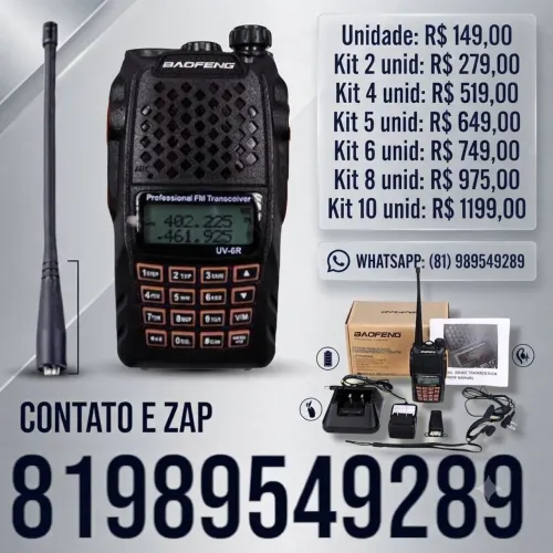 Rádio comunicador baofeng uv-6r