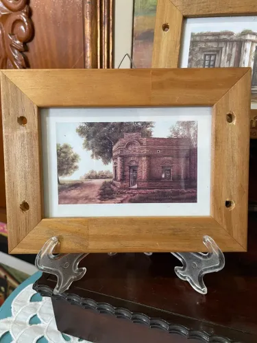 TRIO DE QUADRINHOS COM PAISAGENS ARGENTINAS MADEIRA COM ACRÍLICO VINTAGE