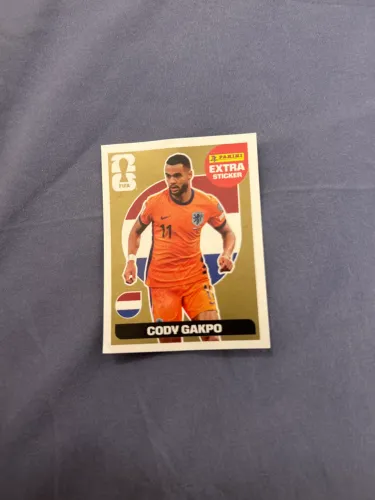Figurinha Cody Gakpo Legend OURO - Extra Sticker Copa do mundo 2026 Panini