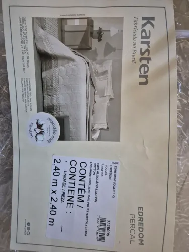 Edredom Karsten Queen Voguel, feito de percal 100% algodão com 180 fios.