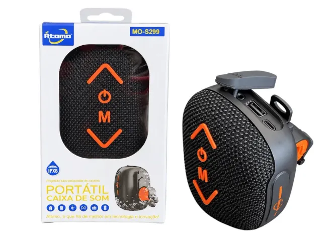 CAIXA DE SOM PORTÁTIL PARA BICICLETA ÁTOMO MO-S299