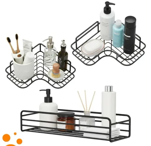 Kit 3 prateleira banheiro organizador compatimentos