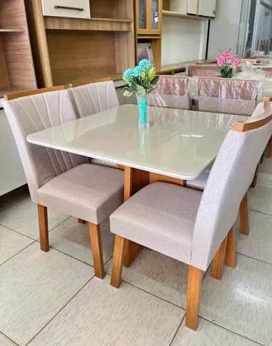 Mesa de jantar 4 cadeiras tampo de Vidro frete gratis entrego hoje R$ 1.599,99 a vista