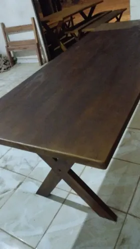 Mesa com os 2 bancos novo na promoção Tamanho 2.20X90