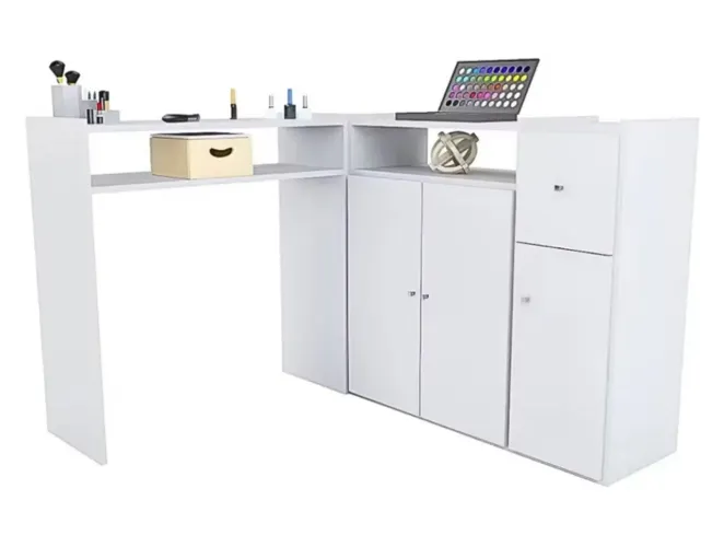 Mesa em L para manicure ou penteadeira