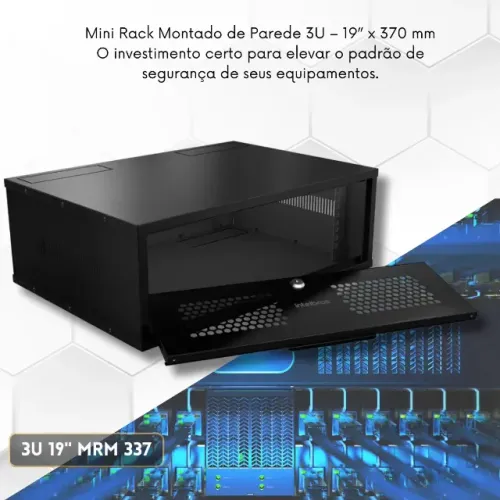 Rack 3U para Organização (DVRs, Switches e Modens)
