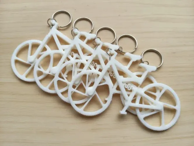 5 Chaveiro de Bicicleta 3D - Branco Realista