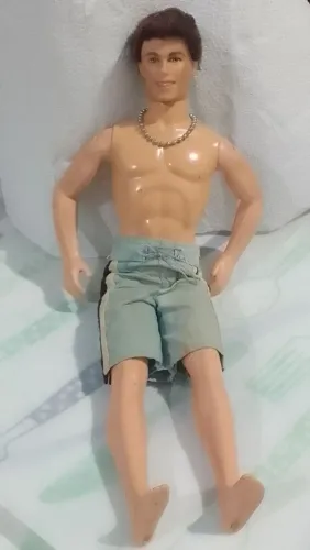 Boneco Ken Mattel ? Cabelo Crespo, Anos 2000, Original, Com Roupa e Colar