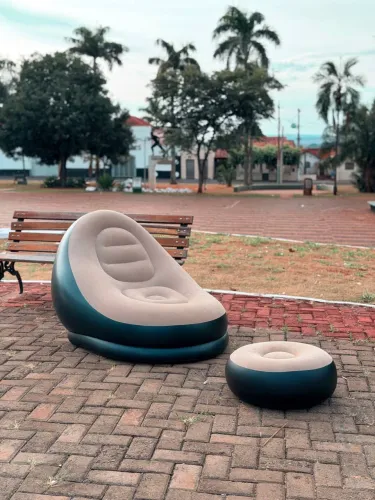 Puff Gigante super confortável Inflável com bomba de encher novo a pronta entrega