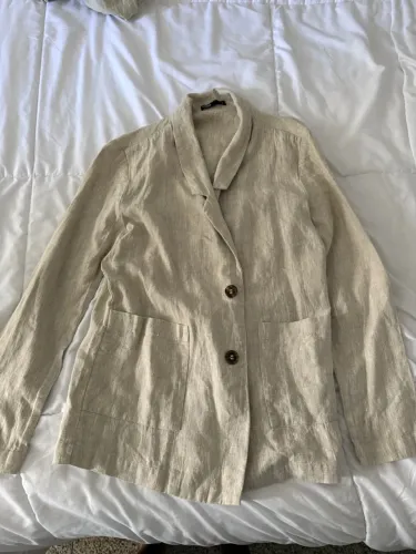 Blazer Handred 100% Linho Cru Novo - Tam XS (Veste P e M)